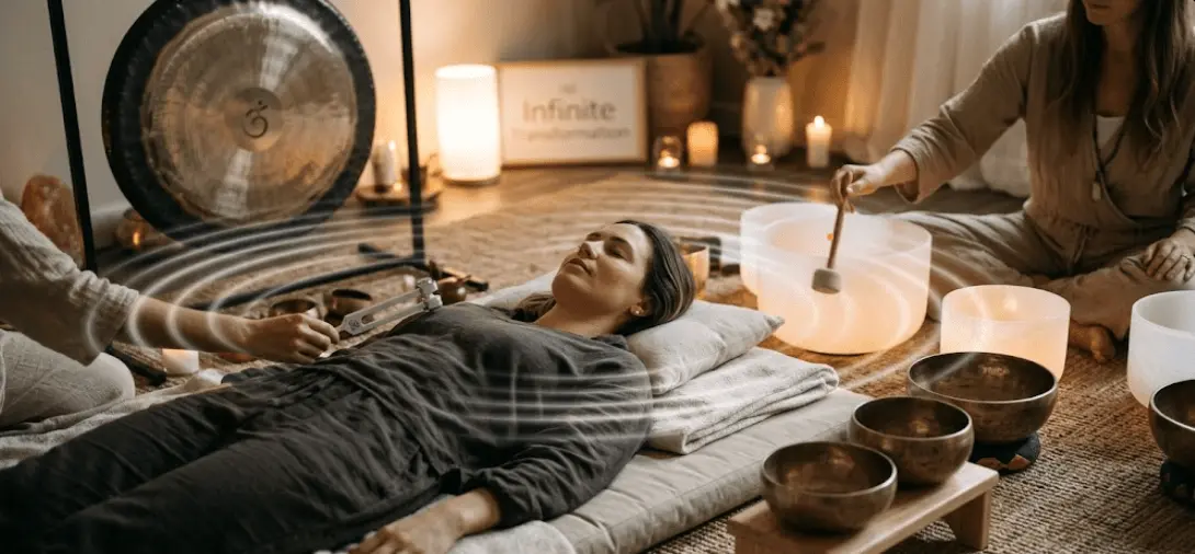 Sound vibration therapy session